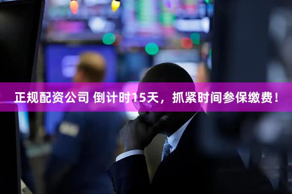 正规配资公司 倒计时15天，抓紧时间参保缴费！